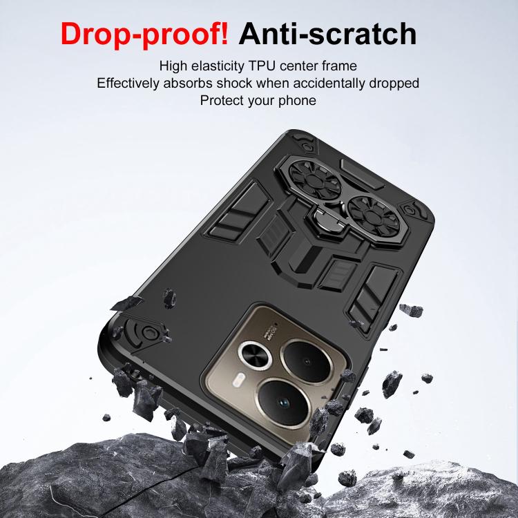 For Realme 14 / P3 / Neo7x Double-Ring Holder PC Hybrid TPU Phone Case