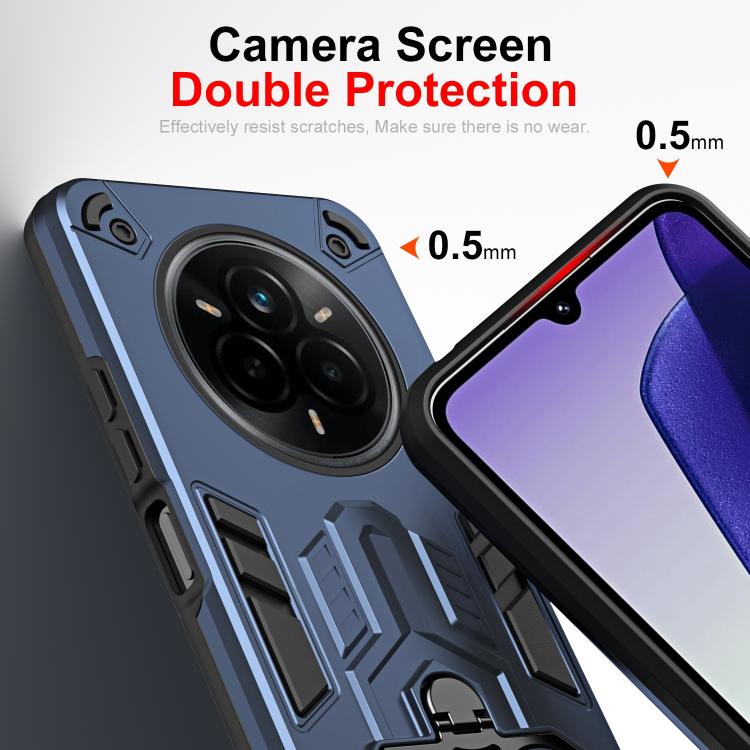 For Realme 14 Pro Double-Ring Holder PC Hybrid TPU Phone Case