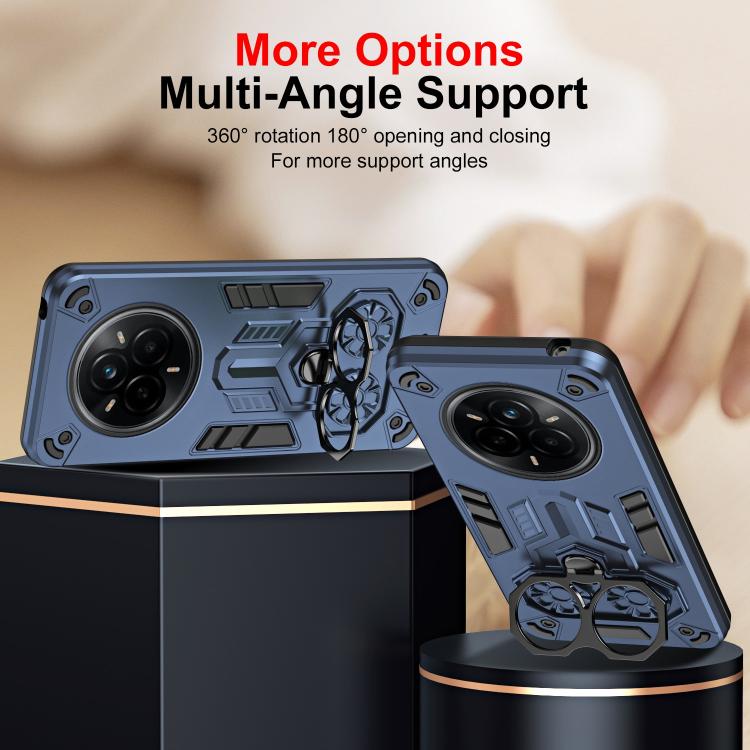 For Realme 14 Pro Double-Ring Holder PC Hybrid TPU Phone Case
