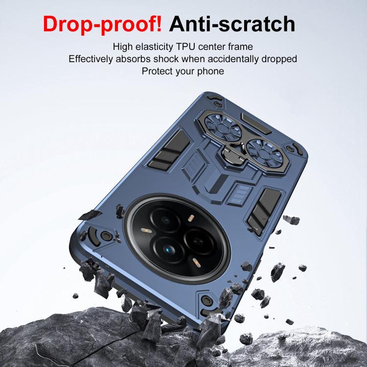 For Realme 14 Pro Double-Ring Holder PC Hybrid TPU Phone Case