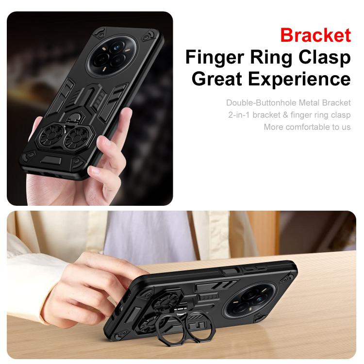 For Realme 14 Pro Double-Ring Holder PC Hybrid TPU Phone Case