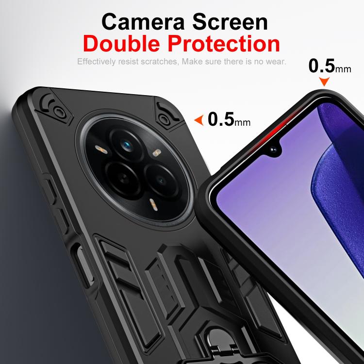 For Realme 14 Pro Double-Ring Holder PC Hybrid TPU Phone Case