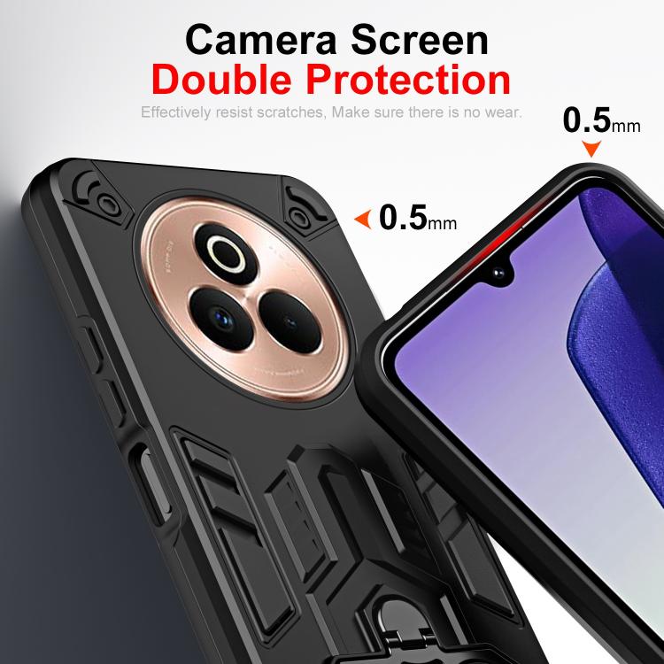 For Realme 14 Pro+ / P3 Pro Double-Ring Holder PC Hybrid TPU Phone Case