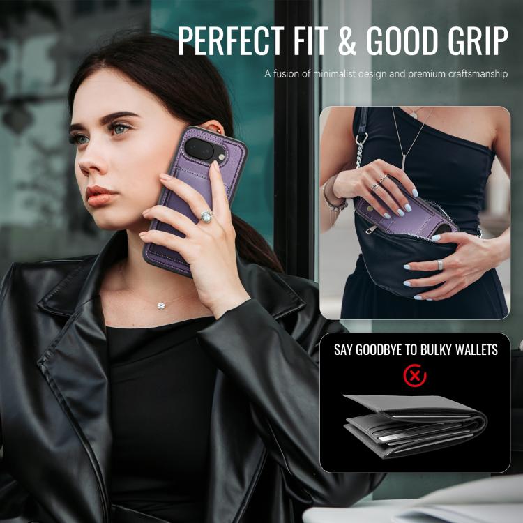 For Google Pixel 10a JEEHOOD J09 Buckle Card Bag MagSafe Magnetic Style RFID Leather Phone Case