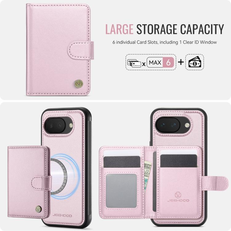 For Google Pixel 10a JEEHOOD J09 Buckle Card Bag MagSafe Magnetic Style RFID Leather Phone Case