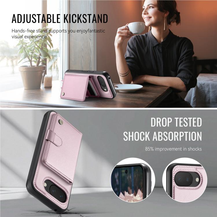For Google Pixel 10a JEEHOOD J09 Buckle Card Bag MagSafe Magnetic Style RFID Leather Phone Case