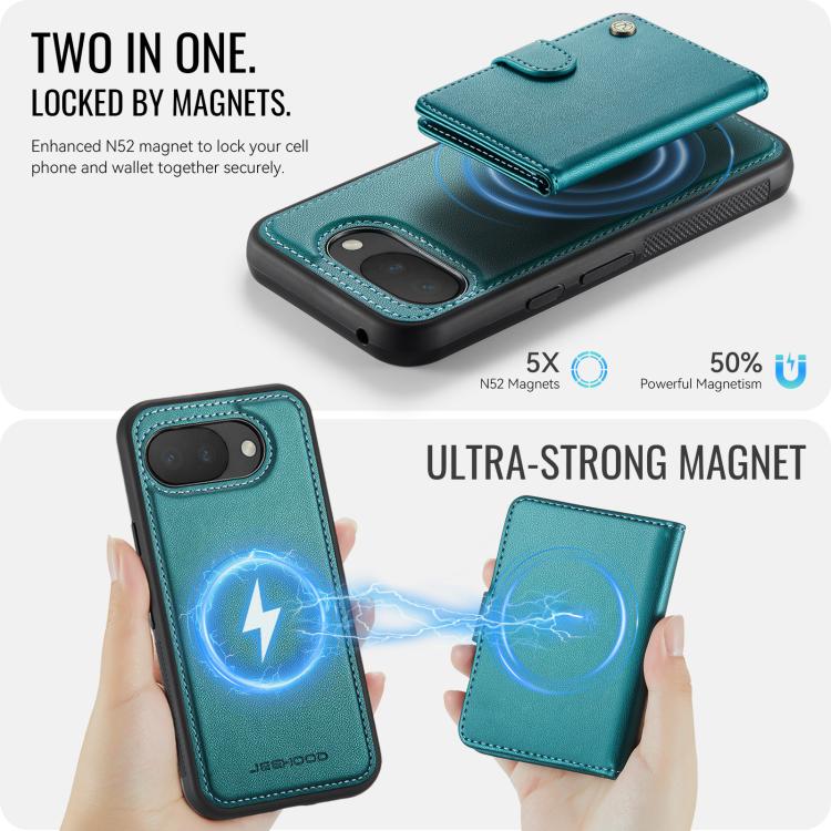 For Google Pixel 10a JEEHOOD J09 Buckle Card Bag MagSafe Magnetic Style RFID Leather Phone Case