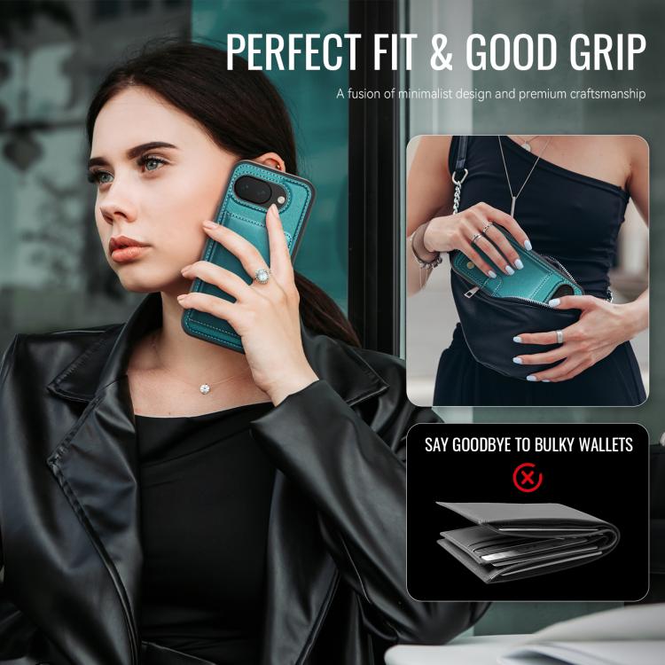 For Google Pixel 10a JEEHOOD J09 Buckle Card Bag MagSafe Magnetic Style RFID Leather Phone Case