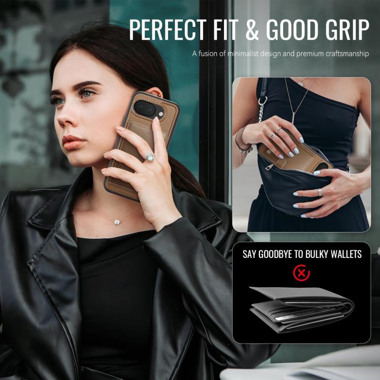 For Google Pixel 10a JEEHOOD J09 Buckle Card Bag MagSafe Magnetic Style RFID Leather Phone Case