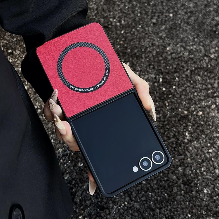 For Samsung Galaxy Z Flip7 5G PU MagSafe Magnetic Phone Case