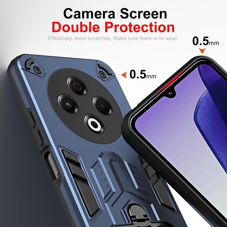 For Tecno Spark 30 4G Double-Ring Holder PC Hybrid TPU Phone Case