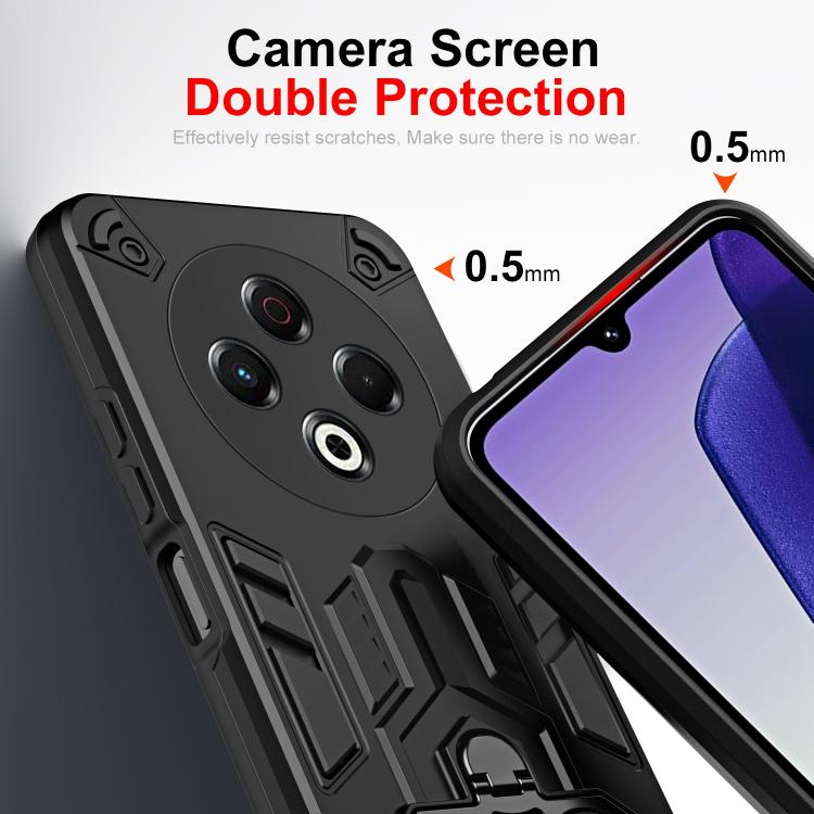 For Tecno Spark 30 4G Double-Ring Holder PC Hybrid TPU Phone Case
