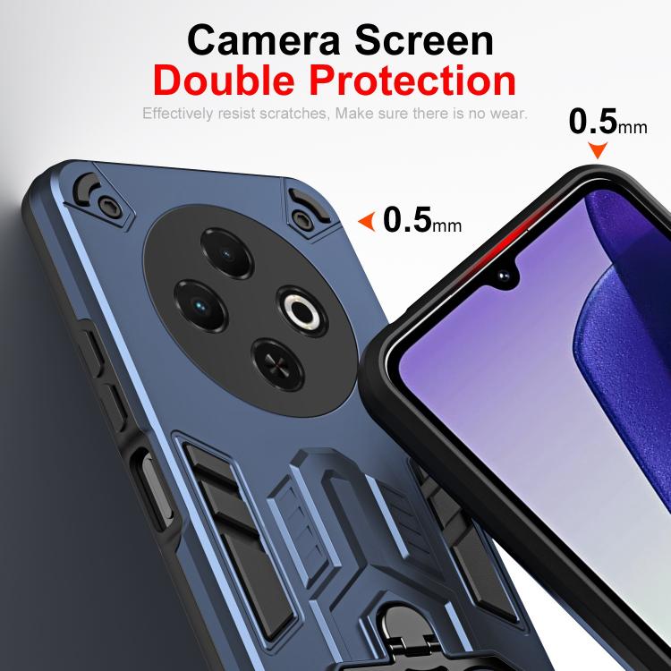 For Tecno Spark 30C Double-Ring Holder PC Hybrid TPU Phone Case