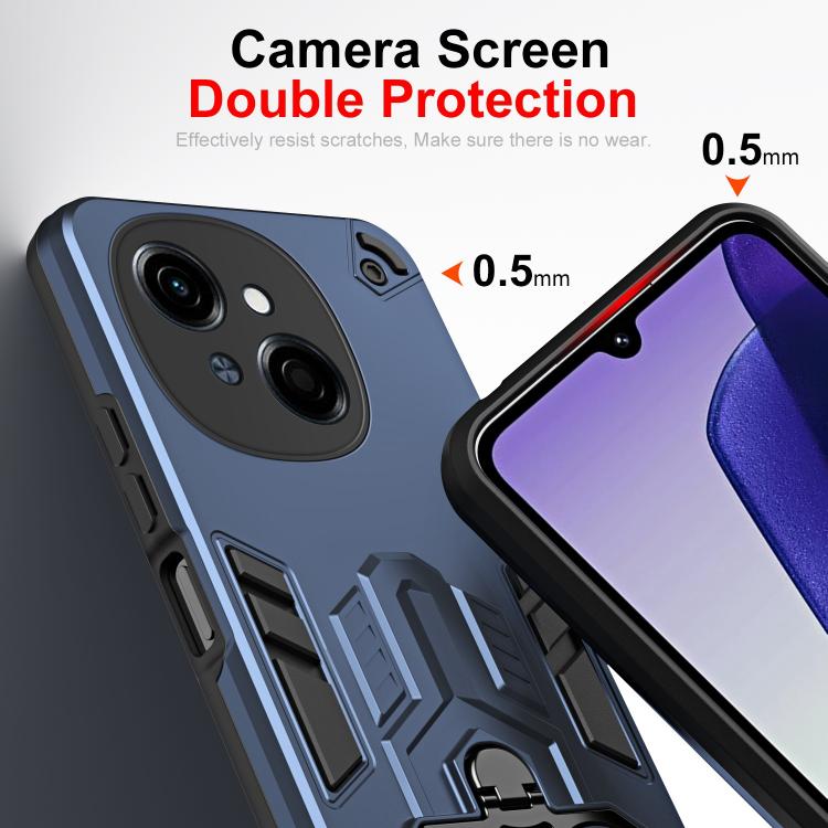 For Tecno Spark Go 1 / Go 2025 Double-Ring Holder PC Hybrid TPU Phone Case