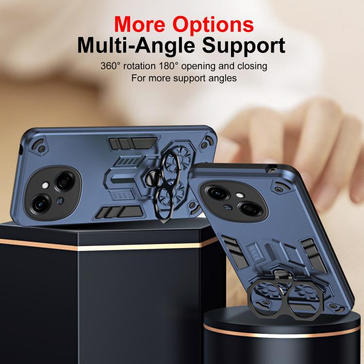 For Tecno Spark Go 1 / Go 2025 Double-Ring Holder PC Hybrid TPU Phone Case