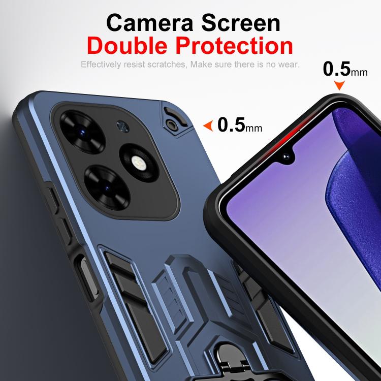 For Tecno Spark Go 2024 / Pop 8 Double-Ring Holder PC Hybrid TPU Phone Case