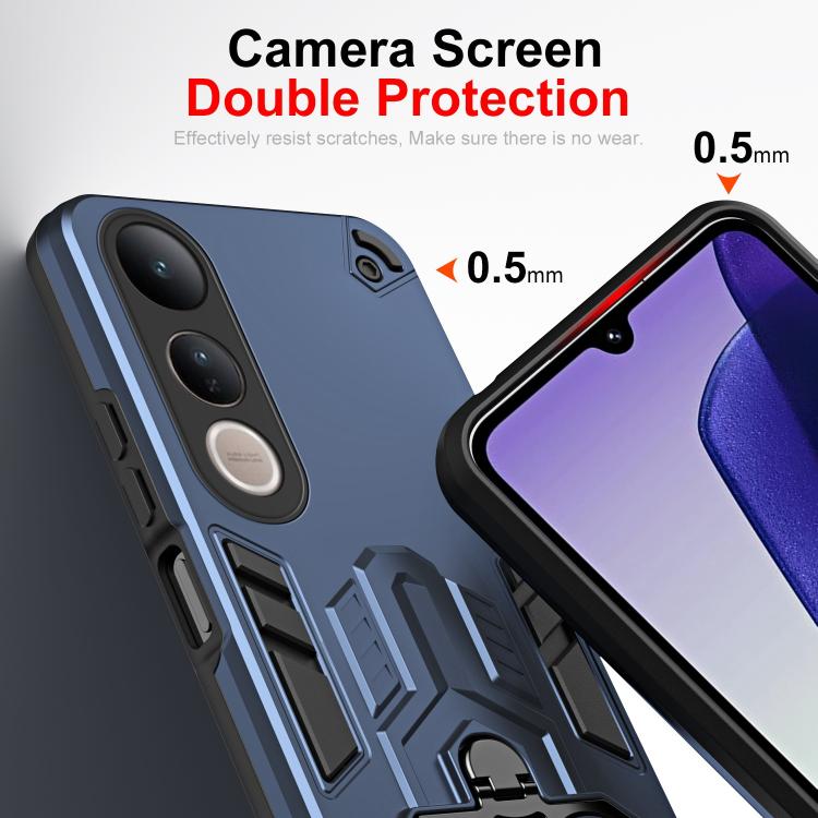 For vivo V50 Lite 4G / 5G Double-Ring Holder PC Hybrid TPU Phone Case