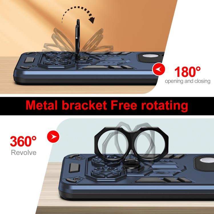 For vivo Y29 4G / T4x Double-Ring Holder PC Hybrid TPU Phone Case