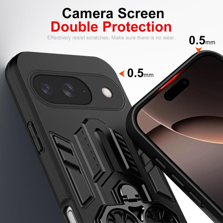 For Google Pixel 10 / 10 Pro Double-Ring Holder PC Hybrid TPU Phone Case