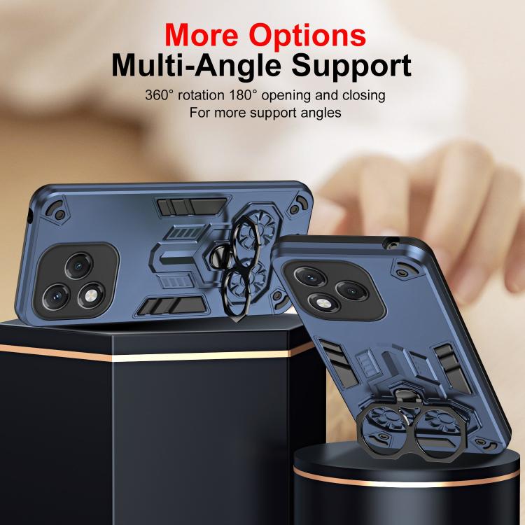 For Honor 400 Lite Global Double-Ring Holder PC Hybrid TPU Phone Case
