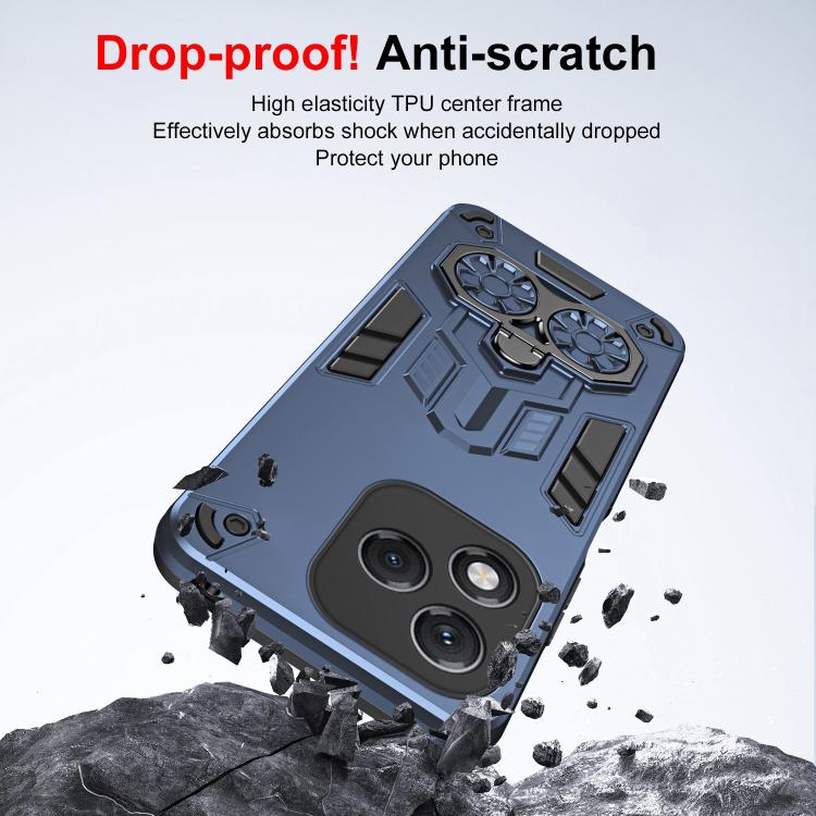 For Honor 400 Lite Global Double-Ring Holder PC Hybrid TPU Phone Case
