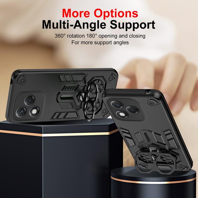 For Honor 400 Lite Global Double-Ring Holder PC Hybrid TPU Phone Case