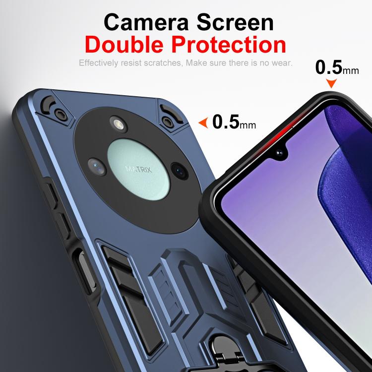 For Honor X9c Smart Double-Ring Holder PC Hybrid TPU Phone Case