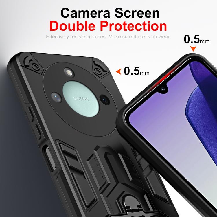 For Honor X9c Smart Double-Ring Holder PC Hybrid TPU Phone Case