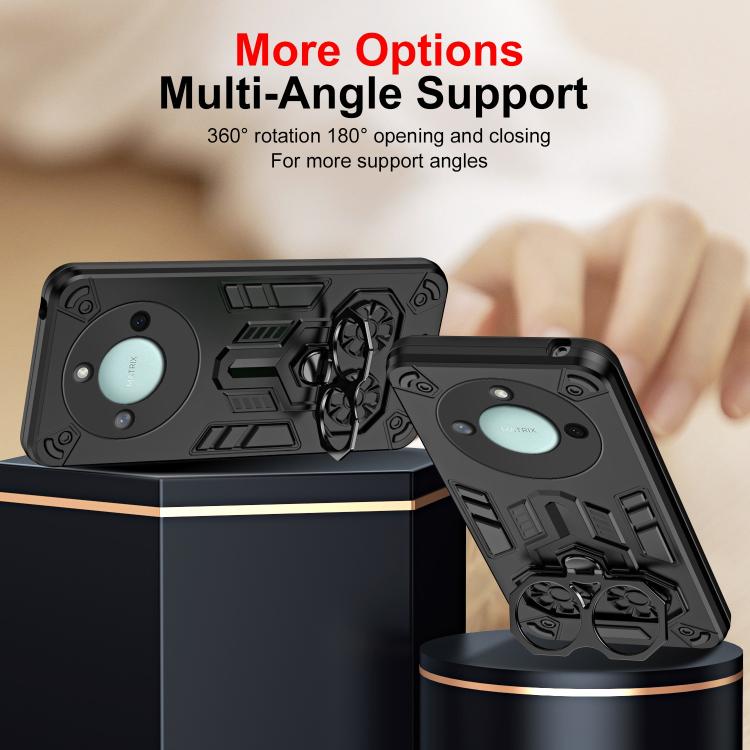 For Honor X9c Smart Double-Ring Holder PC Hybrid TPU Phone Case
