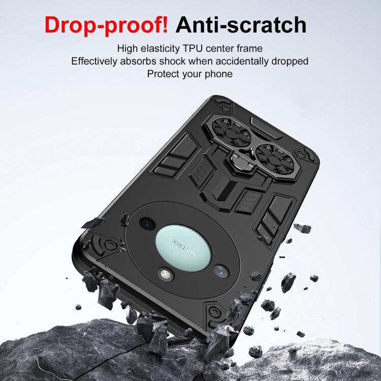 For Honor X9c Smart Double-Ring Holder PC Hybrid TPU Phone Case