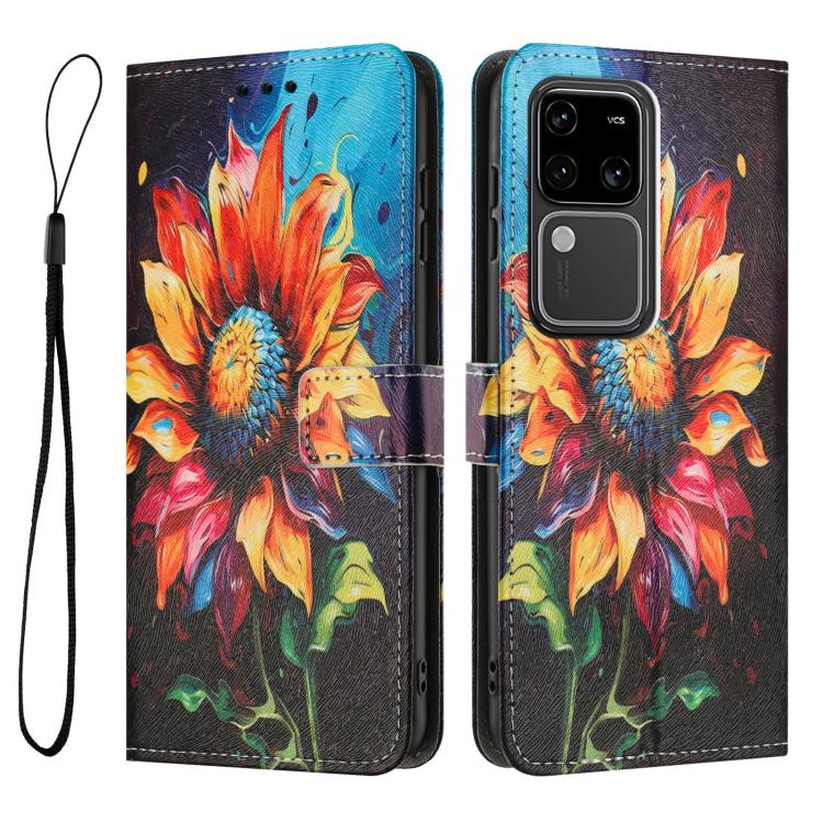 For vivo S18 / S18 Pro Color Drawing Pattern Leather Phone Case