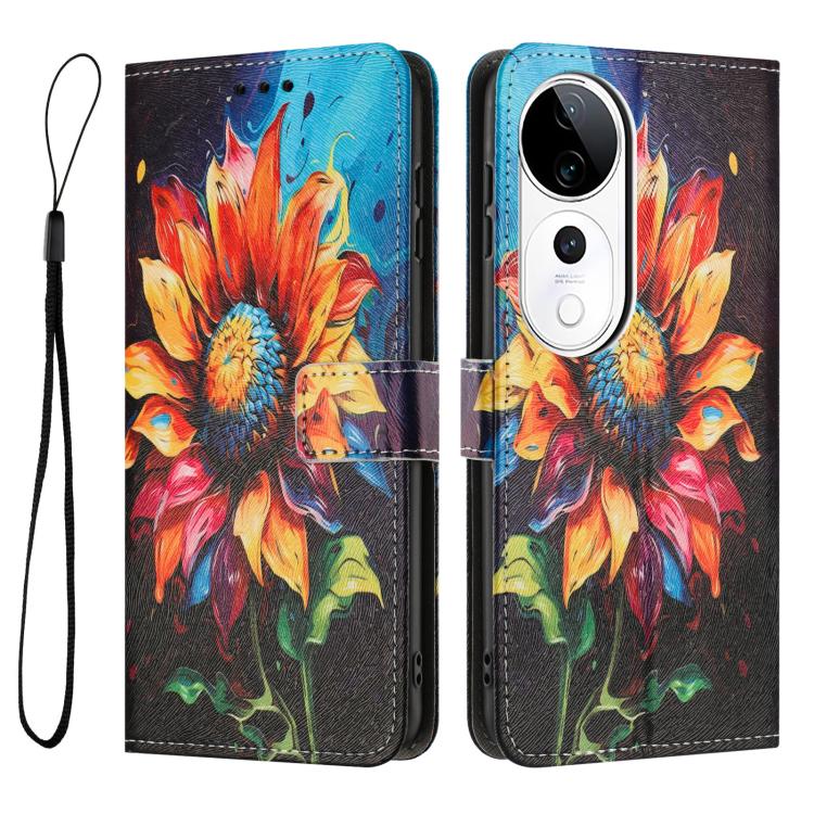 For vivo V40 5G / V40 Pro 5G Global Color Drawing Pattern Leather Phone Case