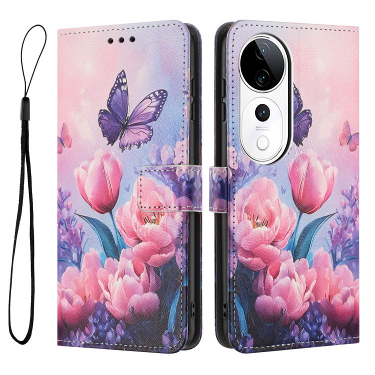 For vivo V40 5G / V40 Pro 5G Global Color Drawing Pattern Leather Phone Case