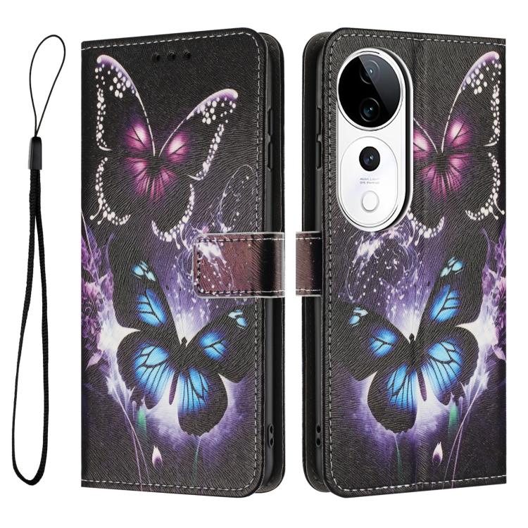 For vivo V40 5G / V40 Pro 5G Global Color Drawing Pattern Leather Phone Case