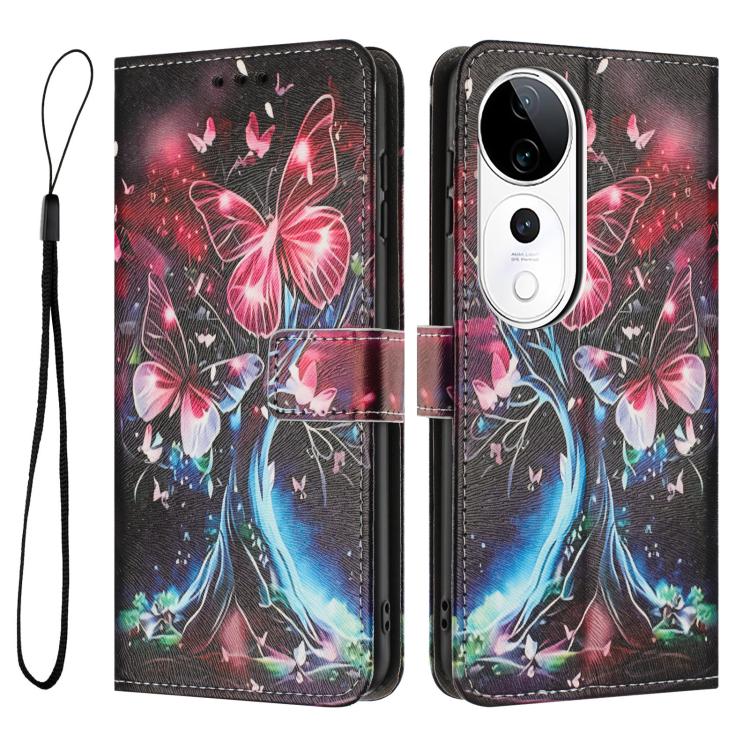 For vivo V40 5G / V40 Pro 5G Global Color Drawing Pattern Leather Phone Case