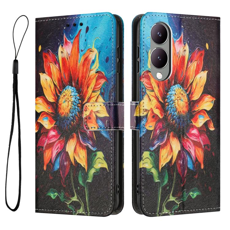 For vivo Y17S Global Color Drawing Pattern Leather Phone Case