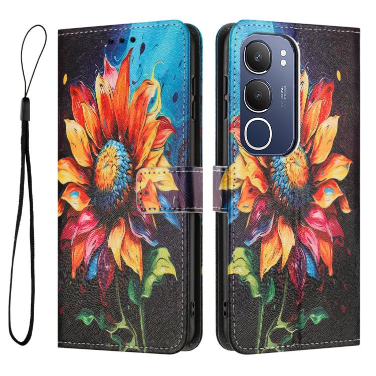 For vivo Y19S 4G Global / Y29 5G Color Drawing Pattern Leather Phone Case