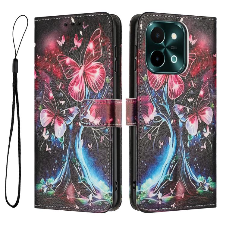 For vivo Y28 4G/ iQOO Z9X 5G Color Drawing Pattern Leather Phone Case
