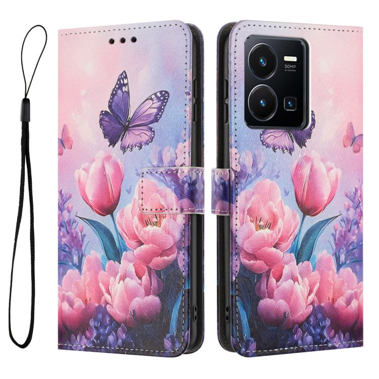 For vivo Y35 4G 2022 / Y22S / Y22 Color Drawing Pattern Leather Phone Case