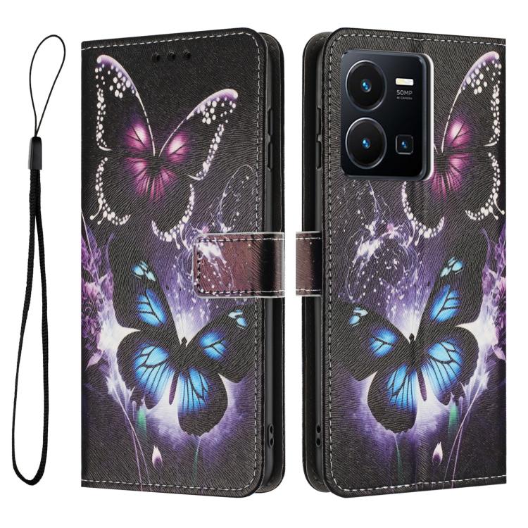 For vivo Y35 4G 2022 / Y22S / Y22 Color Drawing Pattern Leather Phone Case