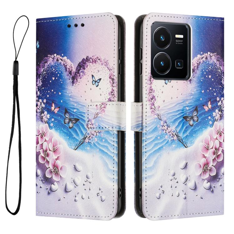 For vivo Y35 4G 2022 / Y22S / Y22 Color Drawing Pattern Leather Phone Case