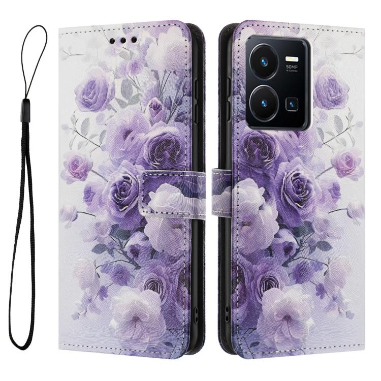 For vivo Y35 4G 2022 / Y22S / Y22 Color Drawing Pattern Leather Phone Case