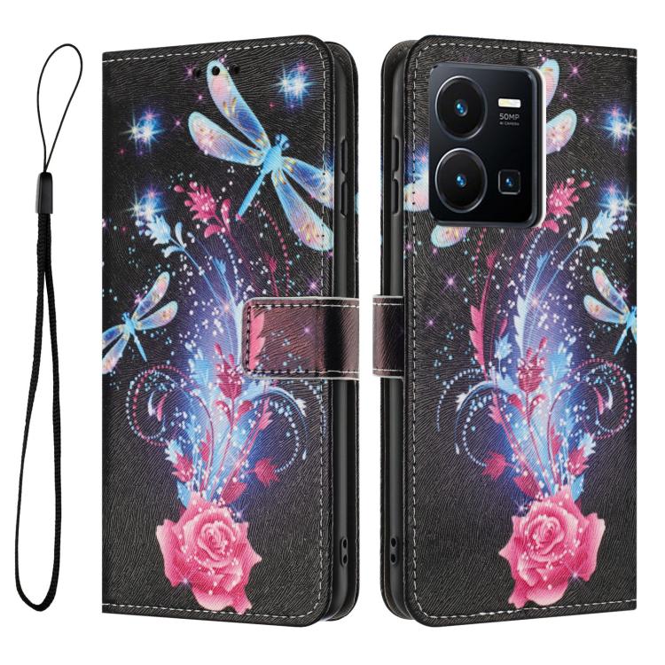 For vivo Y35 4G 2022 / Y22S / Y22 Color Drawing Pattern Leather Phone Case
