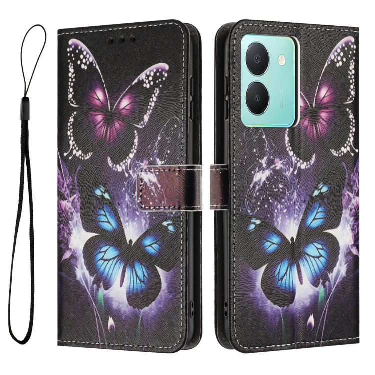 For vivo Y36 5G / 4G Global Color Drawing Pattern Leather Phone Case