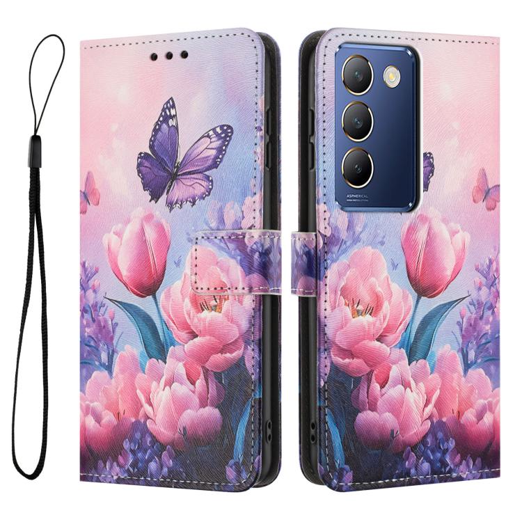 For vivo Y100 IND / Y200E 5G Global Color Drawing Pattern Leather Phone Case