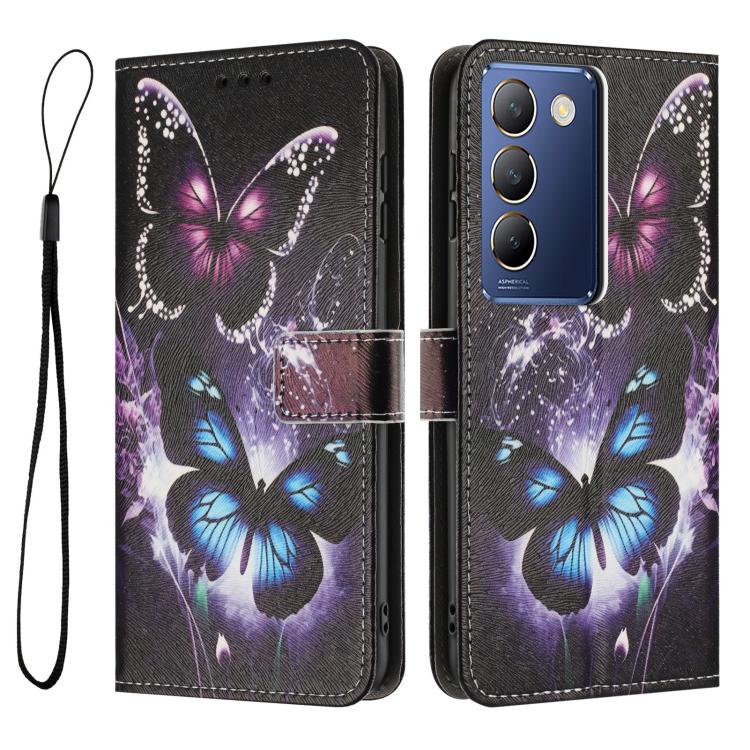 For vivo Y100 IND / Y200E 5G Global Color Drawing Pattern Leather Phone Case