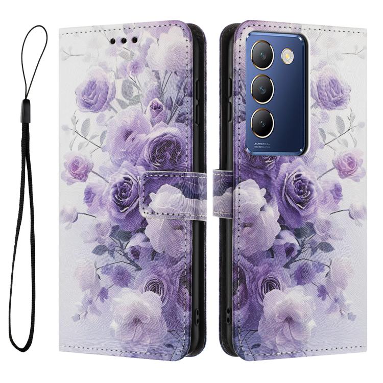 For vivo Y100 IND / Y200E 5G Global Color Drawing Pattern Leather Phone Case