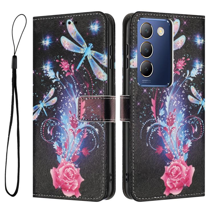 For vivo Y100 IND / Y200E 5G Global Color Drawing Pattern Leather Phone Case