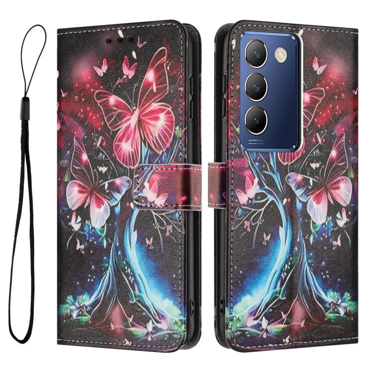 For vivo Y100 IND / Y200E 5G Global Color Drawing Pattern Leather Phone Case
