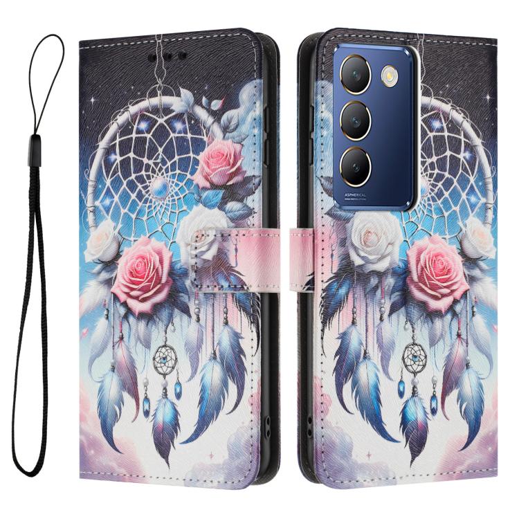 For vivo Y100 IND / Y200E 5G Global Color Drawing Pattern Leather Phone Case